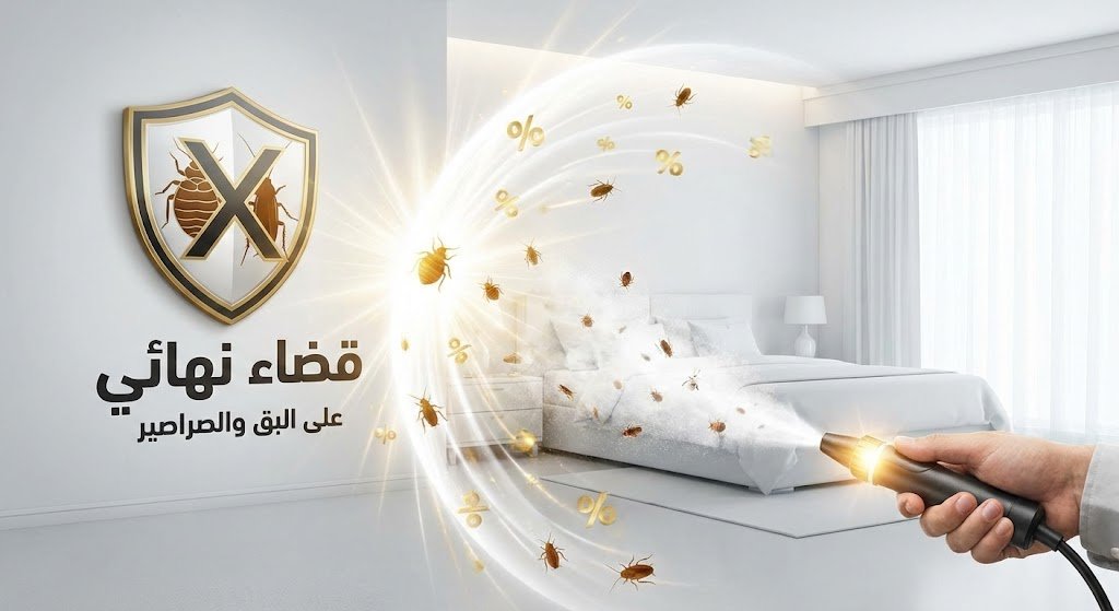 فني يقوم برش الصراصير بمبيد قوي في مطبخ بجدة